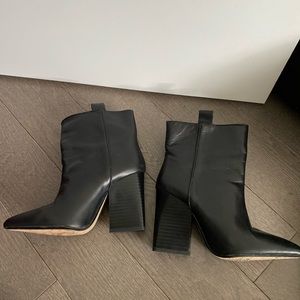 Dress booties - square, thick chunky heel